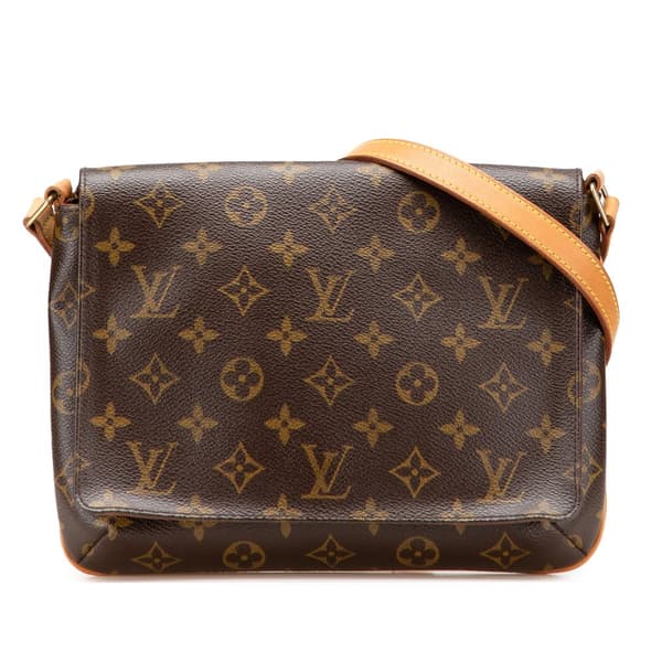 Pre-owned Louis Vuitton Monogram Musette Tango Long Strap Brown
