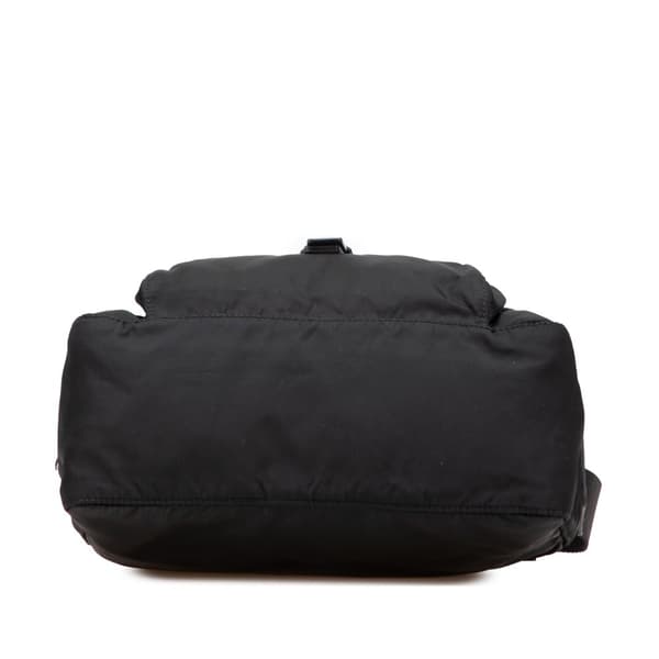 Pre-owned Prada Tessuto Zip Buckle Messenger Bag Black