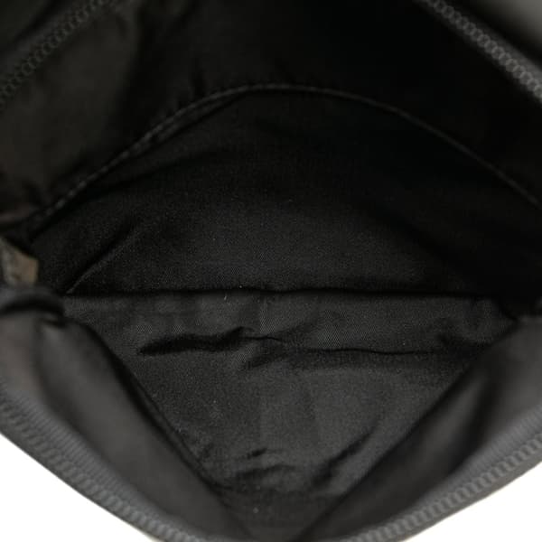 Pre-owned Prada Tessuto Zip Buckle Messenger Bag Black