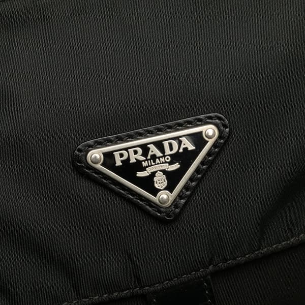 Pre-owned Prada Tessuto Zip Buckle Messenger Bag Black