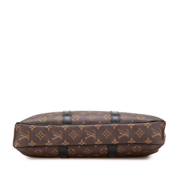 Pre-owned Louis Vuitton Monogram Macassar Porte Documents Voyage Brown