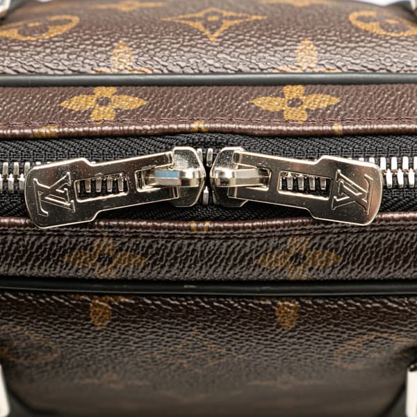 Pre-owned Louis Vuitton Monogram Macassar Porte Documents Voyage Brown