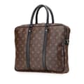 Miniatyrbild 2 av 10: Pre-owned Louis Vuitton Monogram Macassar Porte Documents Voyage Brown