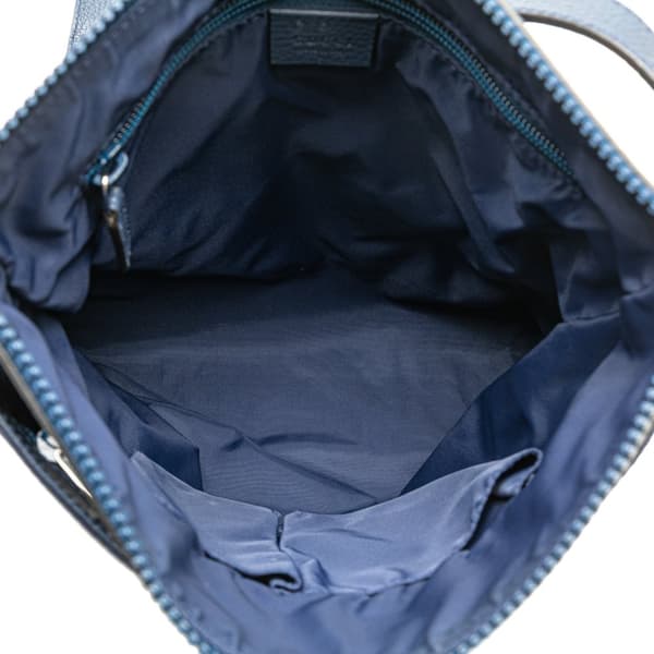 Pre-owned Gucci GG Nylon Flat Messenger Bag Blue