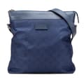 Miniatyrbild 1 av 8: Pre-owned Gucci GG Nylon Flat Messenger Bag Blue