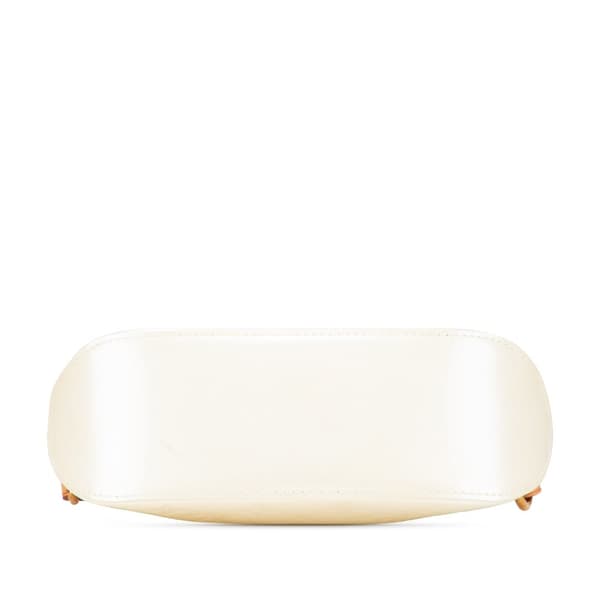 Pre-owned Louis Vuitton Monogram Vernis Minna Street White