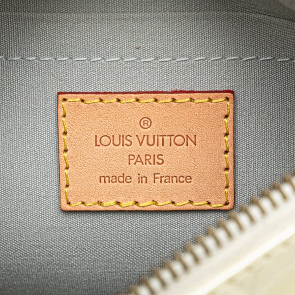 Pre-owned Louis Vuitton Monogram Vernis Minna Street White