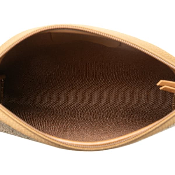 Pre-owned Dior Honeycomb Coated Canvas Chain Crossbody Brown