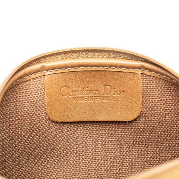 Pre-owned Dior Honeycomb Coated Canvas Chain Crossbody Brown