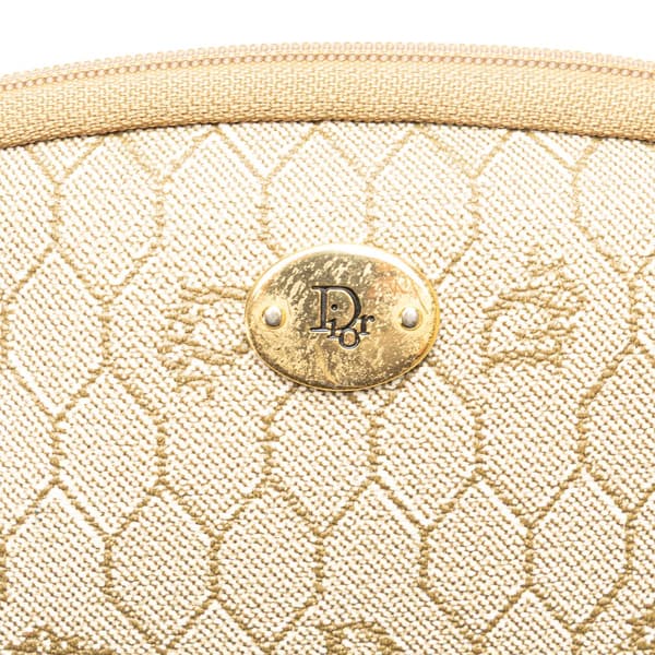 Pre-owned Dior Honeycomb Coated Canvas Chain Crossbody Brown
