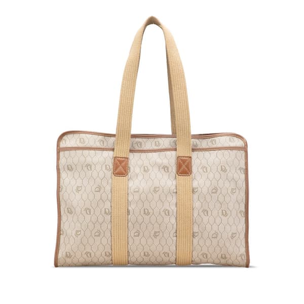 Pre-owned Dior Honeycomb Coated Canvas Business Bag Brown