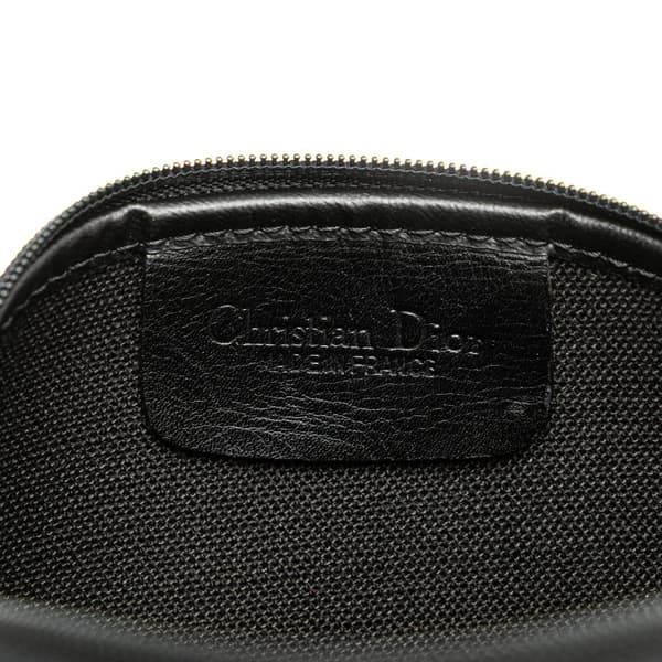 Pre-owned Dior Honeycomb Coated Canvas Chain Crossbody Black