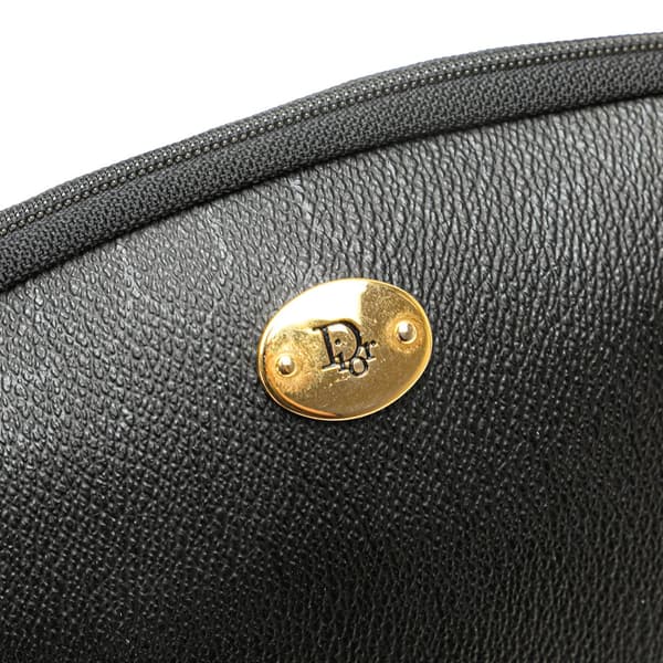 Pre-owned Dior Honeycomb Coated Canvas Chain Crossbody Black