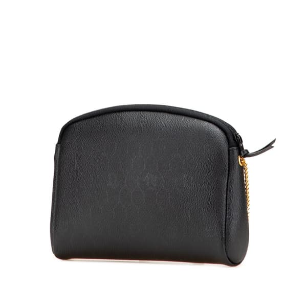 Pre-owned Dior Honeycomb Coated Canvas Chain Crossbody Black