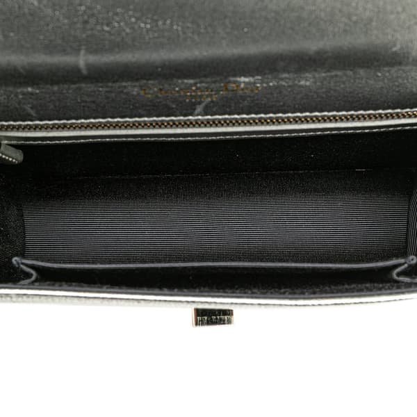 Pre-owned Dior Small Metallic Grained Calfskin Diorama Flap Silver