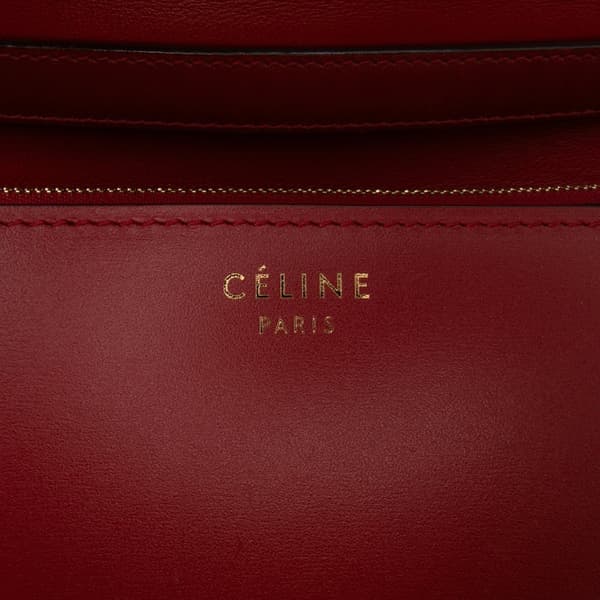 Pre-owned Celine Medium Calfskin Classic Box Red