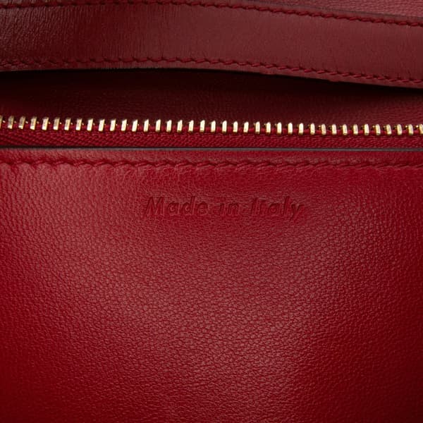 Pre-owned Celine Medium Calfskin Classic Box Red
