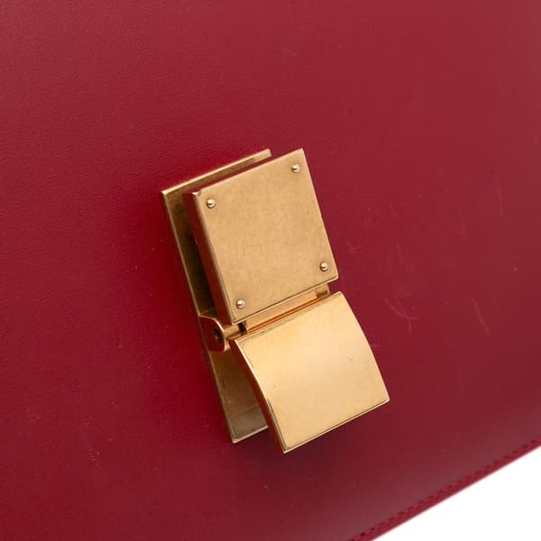 Pre-owned Celine Medium Calfskin Classic Box Red