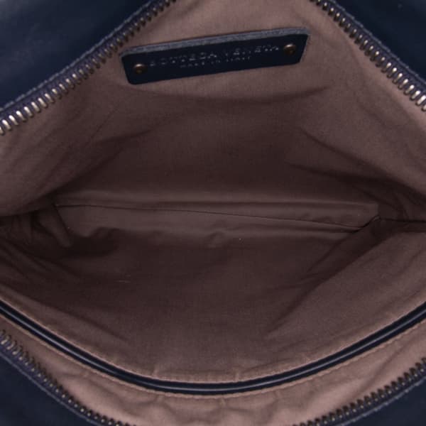 Pre-owned Bottega Veneta Leather Intrecciato Crossbody Blue