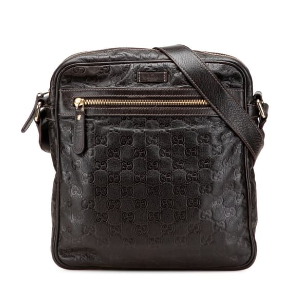 Pre-owned Gucci Guccissima Crossbody Brown