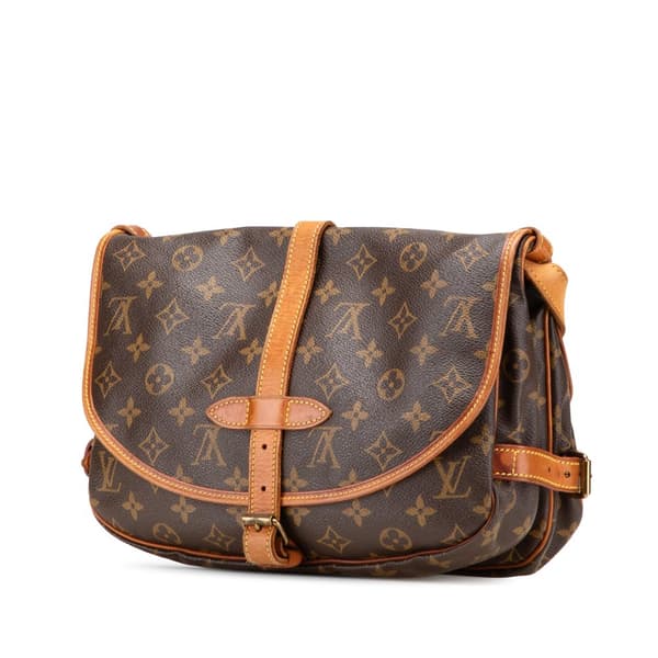Pre-owned Louis Vuitton Monogram Saumur 30 Brown