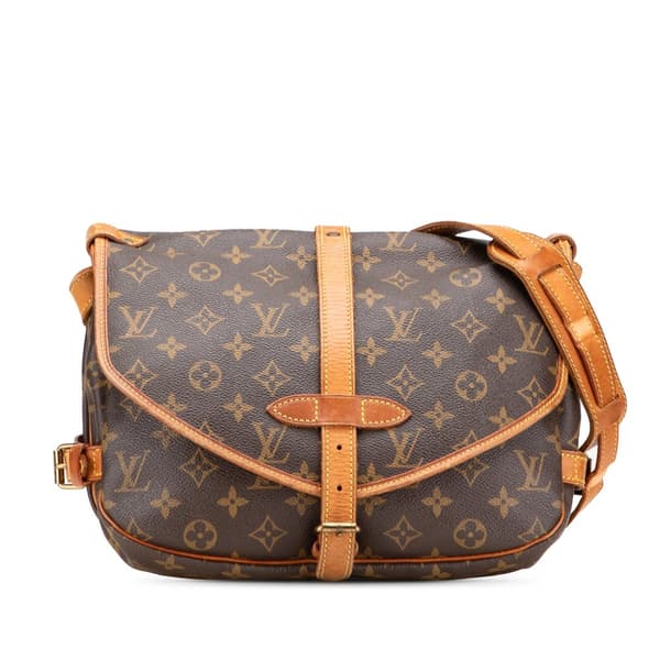 Pre-owned Louis Vuitton Monogram Saumur 30 Brown