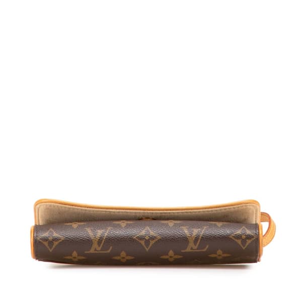 Pre-owned Louis Vuitton Monogram Pochette Twin PM Brown