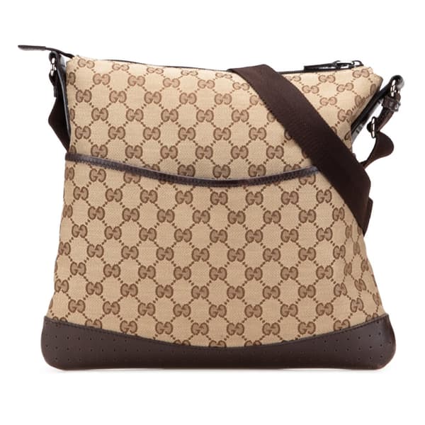 Pre-owned Gucci GG Canvas Crossbody Brown
