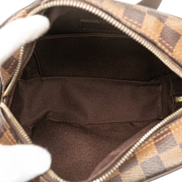 Pre-owned Louis Vuitton Damier Ebene Olav PM Brown