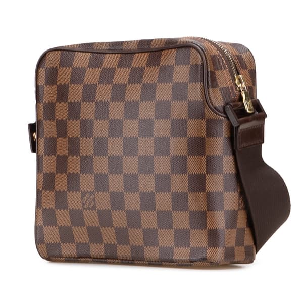 Pre-owned Louis Vuitton Damier Ebene Olav PM Brown