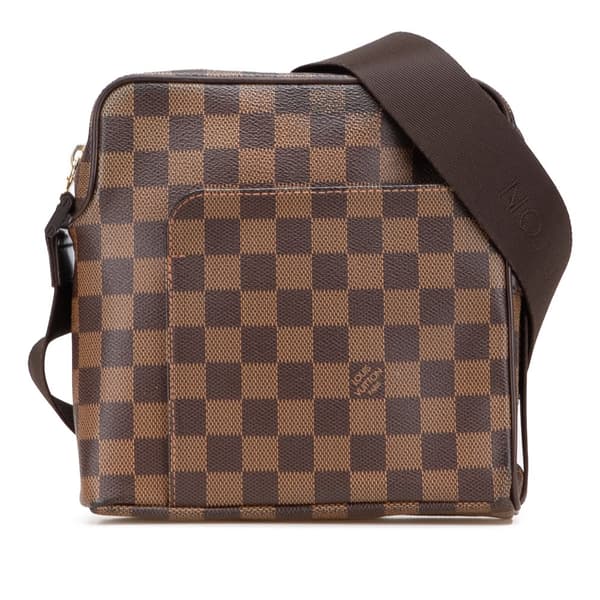 Pre-owned Louis Vuitton Damier Ebene Olav PM Brown