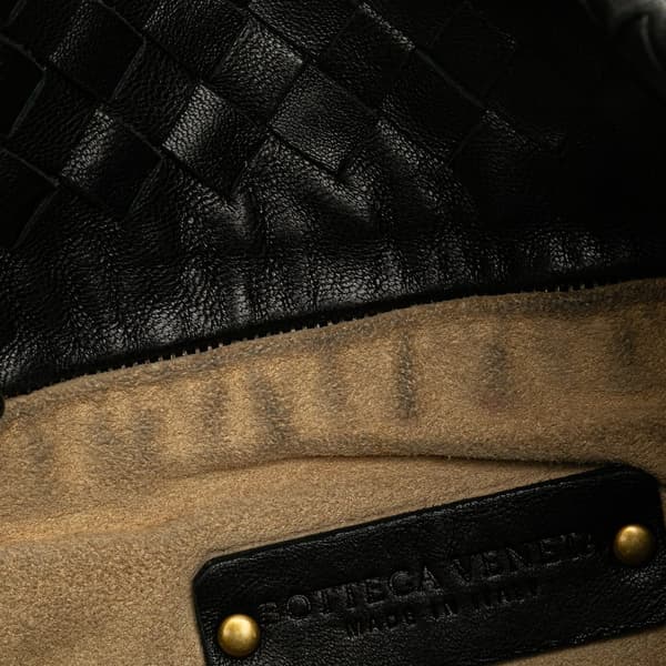 Pre-owned Bottega Veneta Leather Intrecciato Crossbody Black