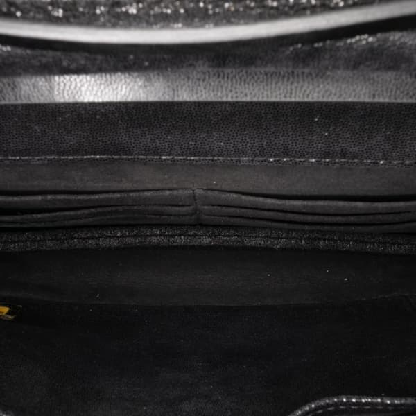 Pre-owned Chanel Sequined Goatskin CC Crystal Wallet On Chain Black