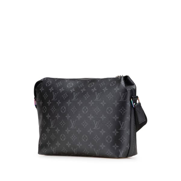 Pre-owned Louis Vuitton Fragment Monogram Eclipse Flash Apollo Messenger PM Black