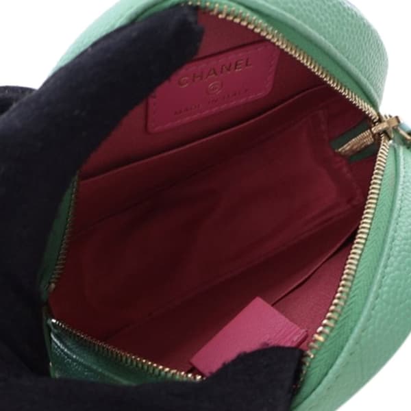 Pre-owned Chanel Tricolor Caviar CC Filigree Round Crossbody Pink