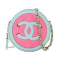 Miniatyrbild 1 av 10: Pre-owned Chanel Tricolor Caviar CC Filigree Round Crossbody Pink