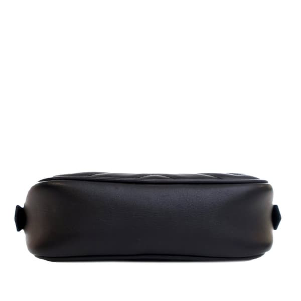 Pre-owned Gucci Mini GG Marmont Matelasse Leather Crossbody Black