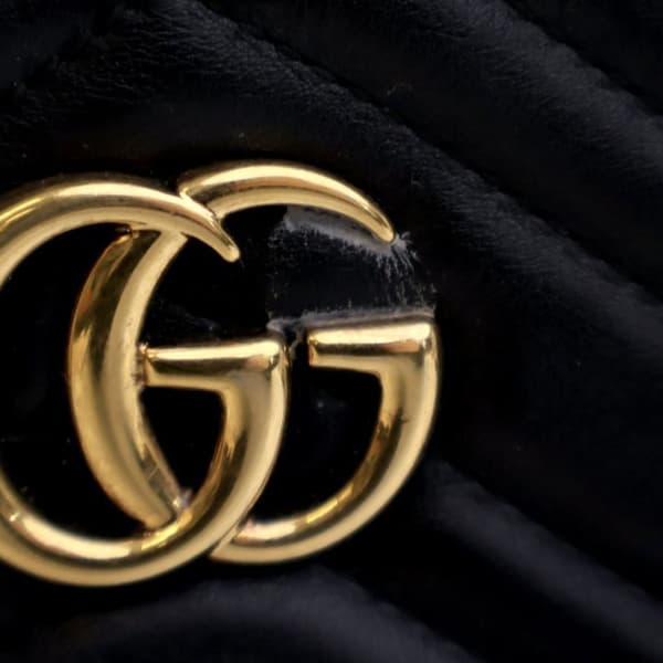 Pre-owned Gucci Mini GG Marmont Matelasse Leather Crossbody Black