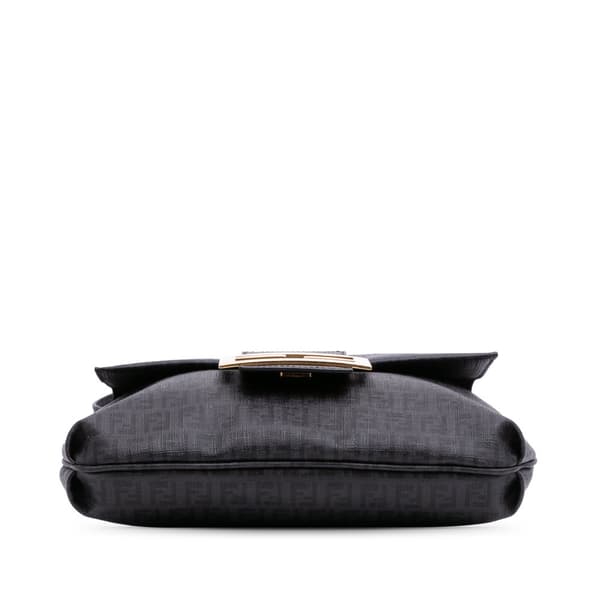 Pre-owned Fendi Zucchino Spalmati Crossbody Black