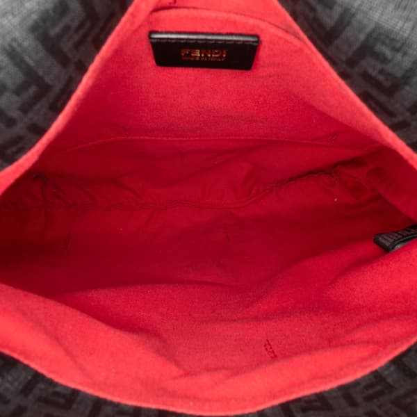 Pre-owned Fendi Zucchino Spalmati Crossbody Black