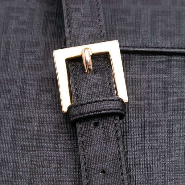 Pre-owned Fendi Zucchino Spalmati Crossbody Black