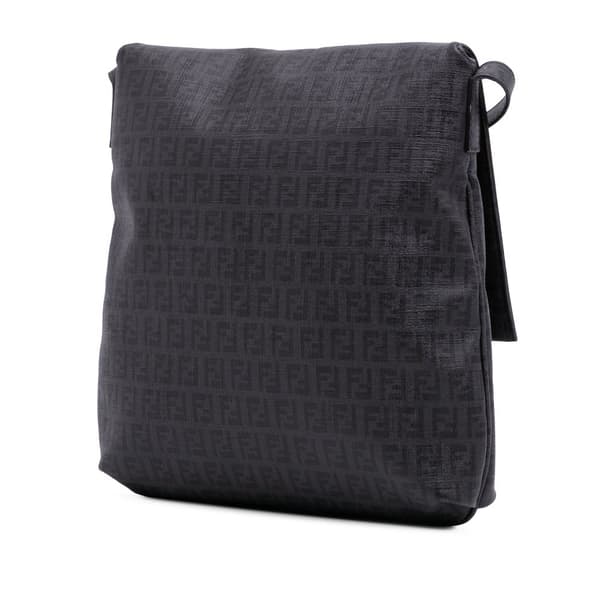 Pre-owned Fendi Zucchino Spalmati Crossbody Black