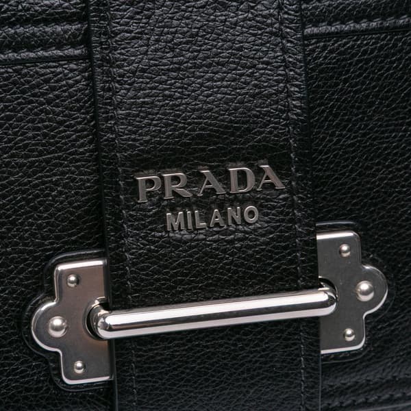 Pre-owned Prada Glace Calf Soft Cahier Crossbody Black