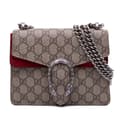 Miniatyrbild 1 av 8: Pre-owned Gucci Mini GG Supreme Dionysus Crossbody Brown