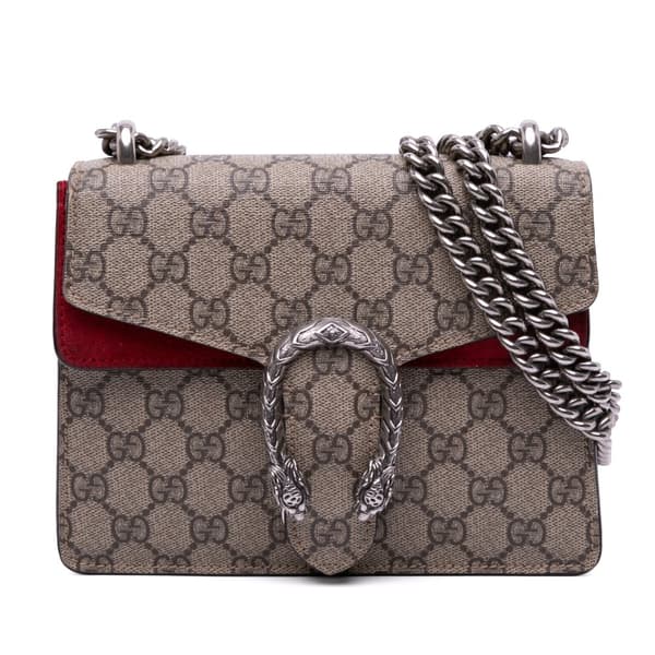 Pre-owned Gucci Mini GG Supreme Dionysus Crossbody Brown