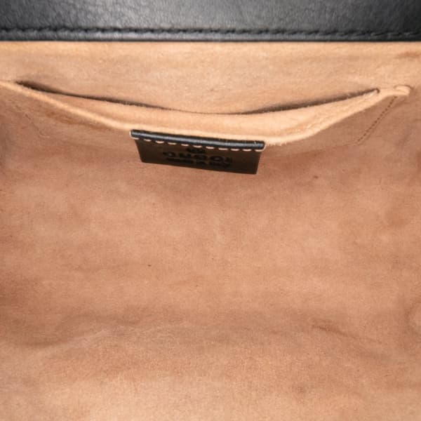 Pre-owned Gucci Small Pearl Studded Leather Padlock Crossbody Black