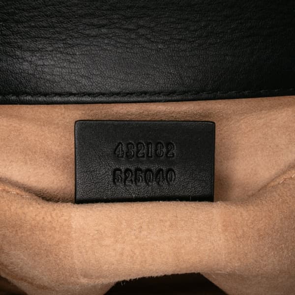 Pre-owned Gucci Small Pearl Studded Leather Padlock Crossbody Black