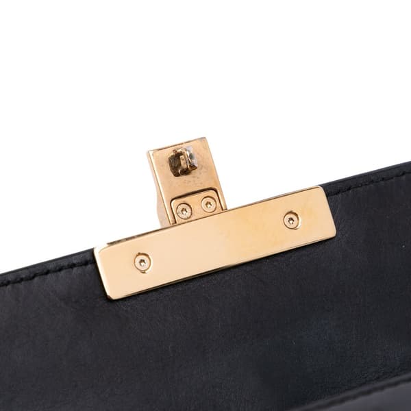 Pre-owned Gucci Small Pearl Studded Leather Padlock Crossbody Black