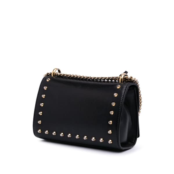 Pre-owned Gucci Small Pearl Studded Leather Padlock Crossbody Black