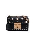 Miniatyrbild 1 av 10: Pre-owned Gucci Small Pearl Studded Leather Padlock Crossbody Black